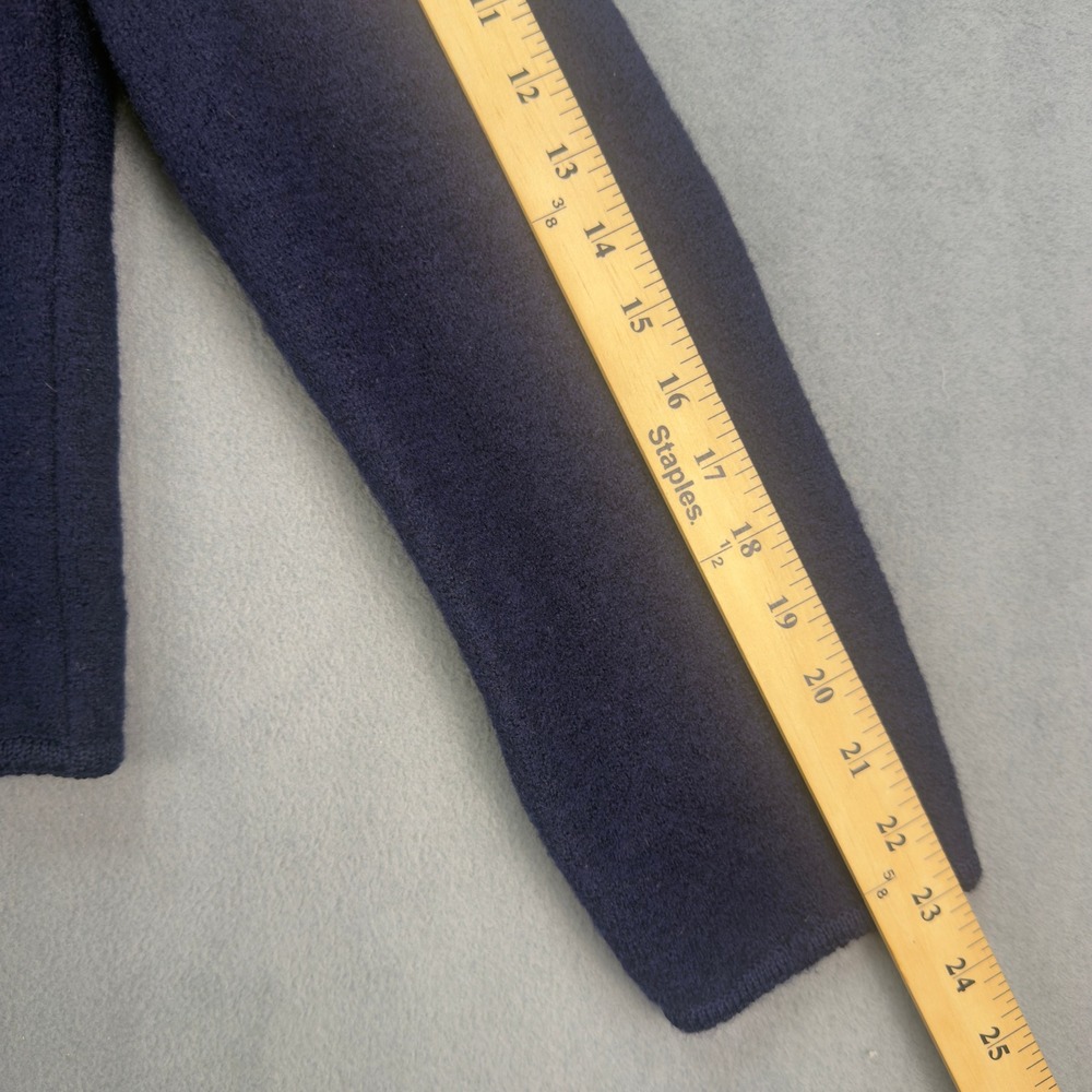 Deans of Scotland Navy Blue Wool Cardigan Sweater Size Large Puff Sleeve Vintage - Picture 10 of 10